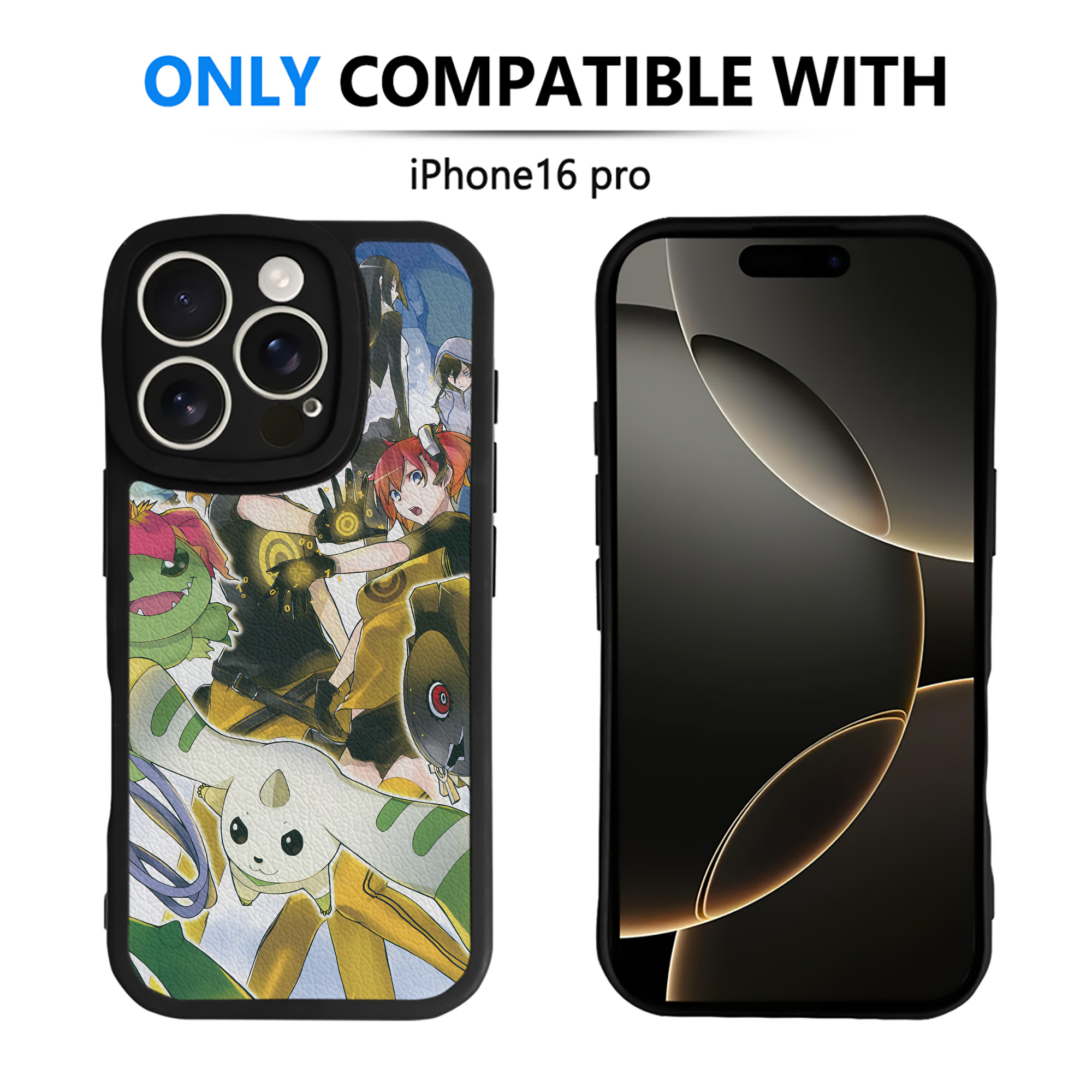 （画像用） Digimon デジタルモンスター/デジモン 【iPhone 16シリーズ対応】シリコンスマホケース（レザー調） 材質：シリコン